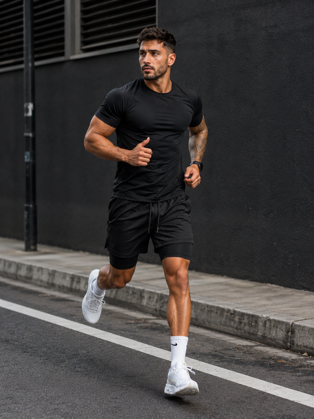 Kit Esportivo Premium Masculino Camiseta + Short 2 em 1 | Poliamida com Elastano