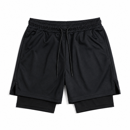 Kit Esportivo Premium Masculino Camiseta + Short 2 em 1 | Poliamida com Elastano