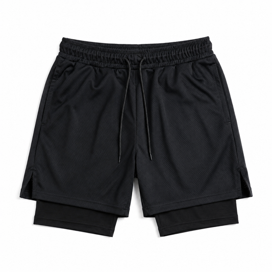 Short 2 em 1 Premium Masculino Esportivo com Compressão e Bolso para Celular