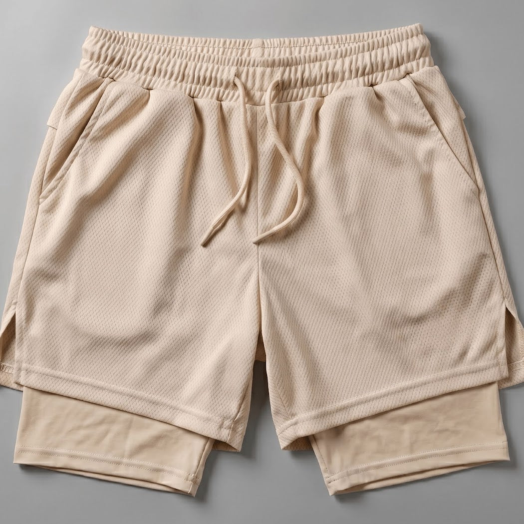 Kit Esportivo Premium Masculino Camiseta + Short 2 em 1 | Poliamida com Elastano