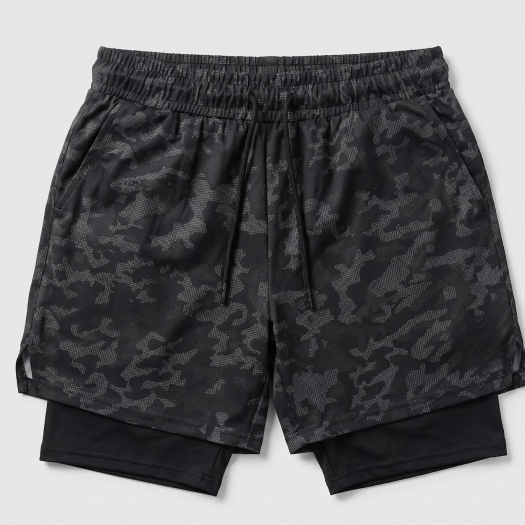 Kit Esportivo Premium Masculino Camiseta + Short 2 em 1 | Poliamida com Elastano