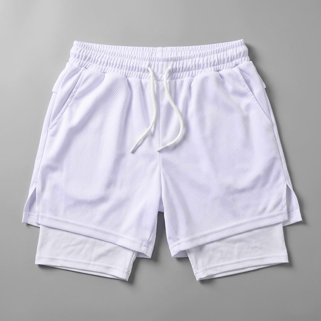 Kit Esportivo Premium Masculino Camiseta + Short 2 em 1 | Poliamida com Elastano
