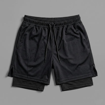 Kit Esportivo Premium Masculino Camiseta + Short 2 em 1 | Poliamida com Elastano