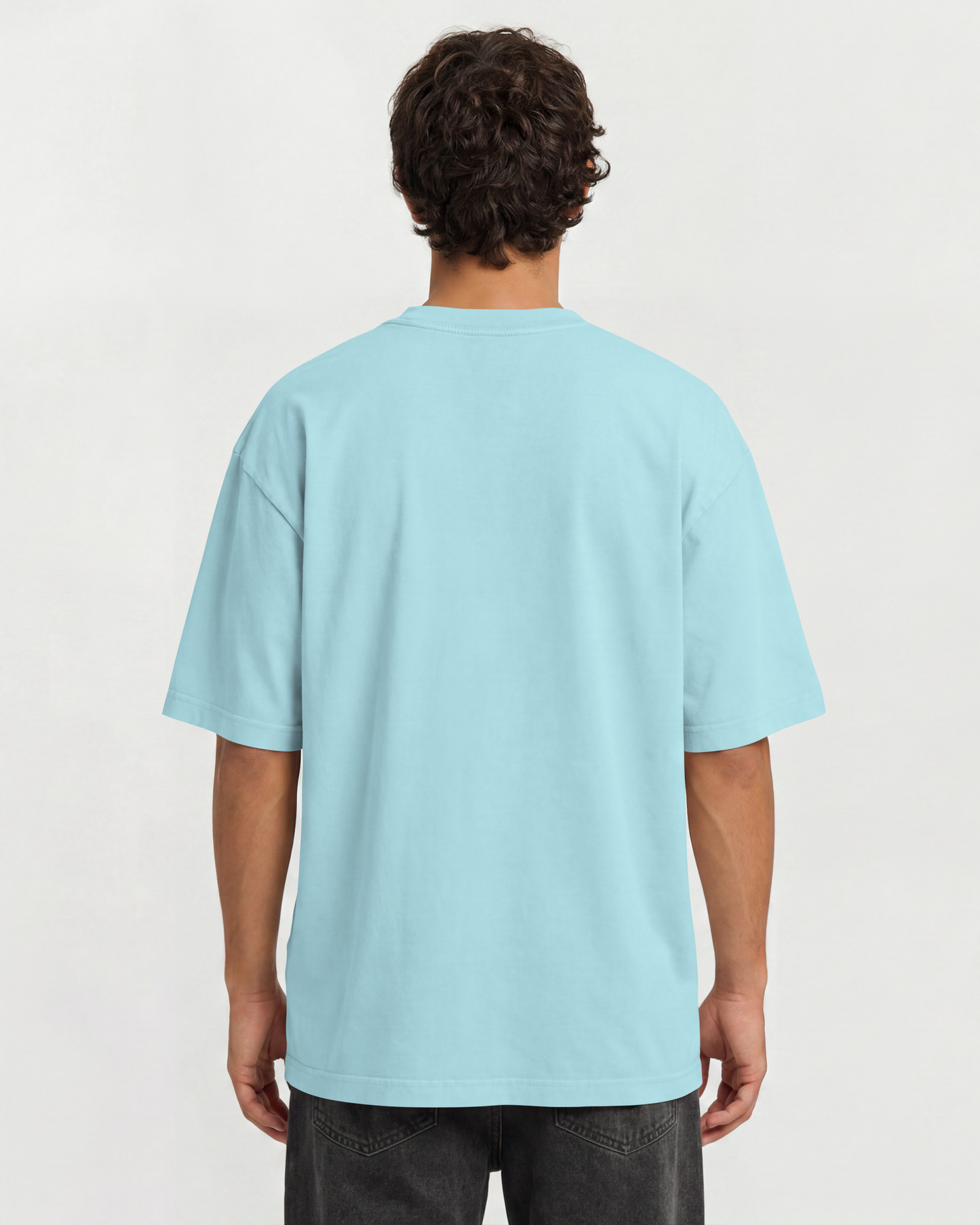 Camiseta Oversized Heavy Suedine Premium Azul Pastél
