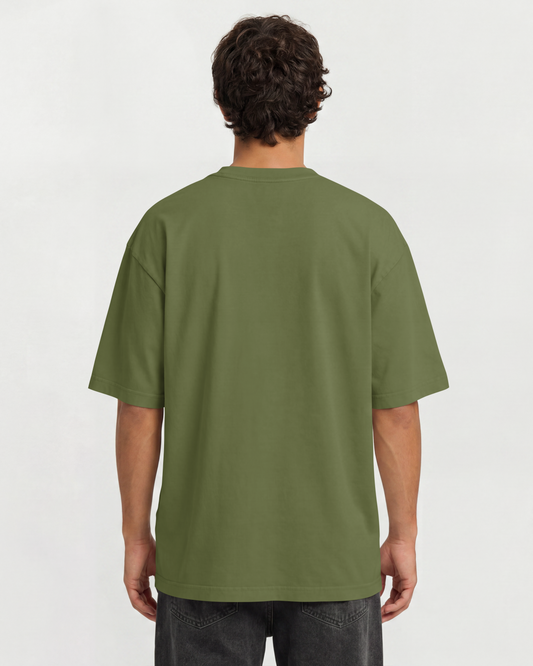 Camiseta Oversized Heavy Suedine Premium Verde Musgo