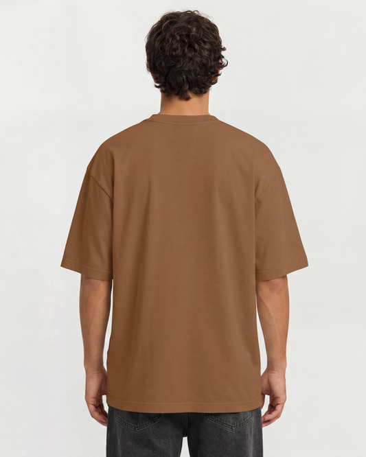 Camiseta Oversized Heavy Suedine Premium Marrom
