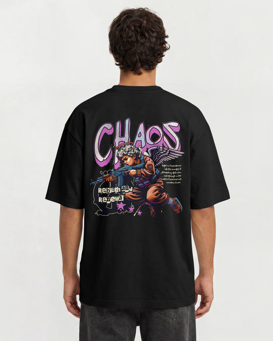 Camiseta Oversized Chaos Rebirth Streetwear Overpixel