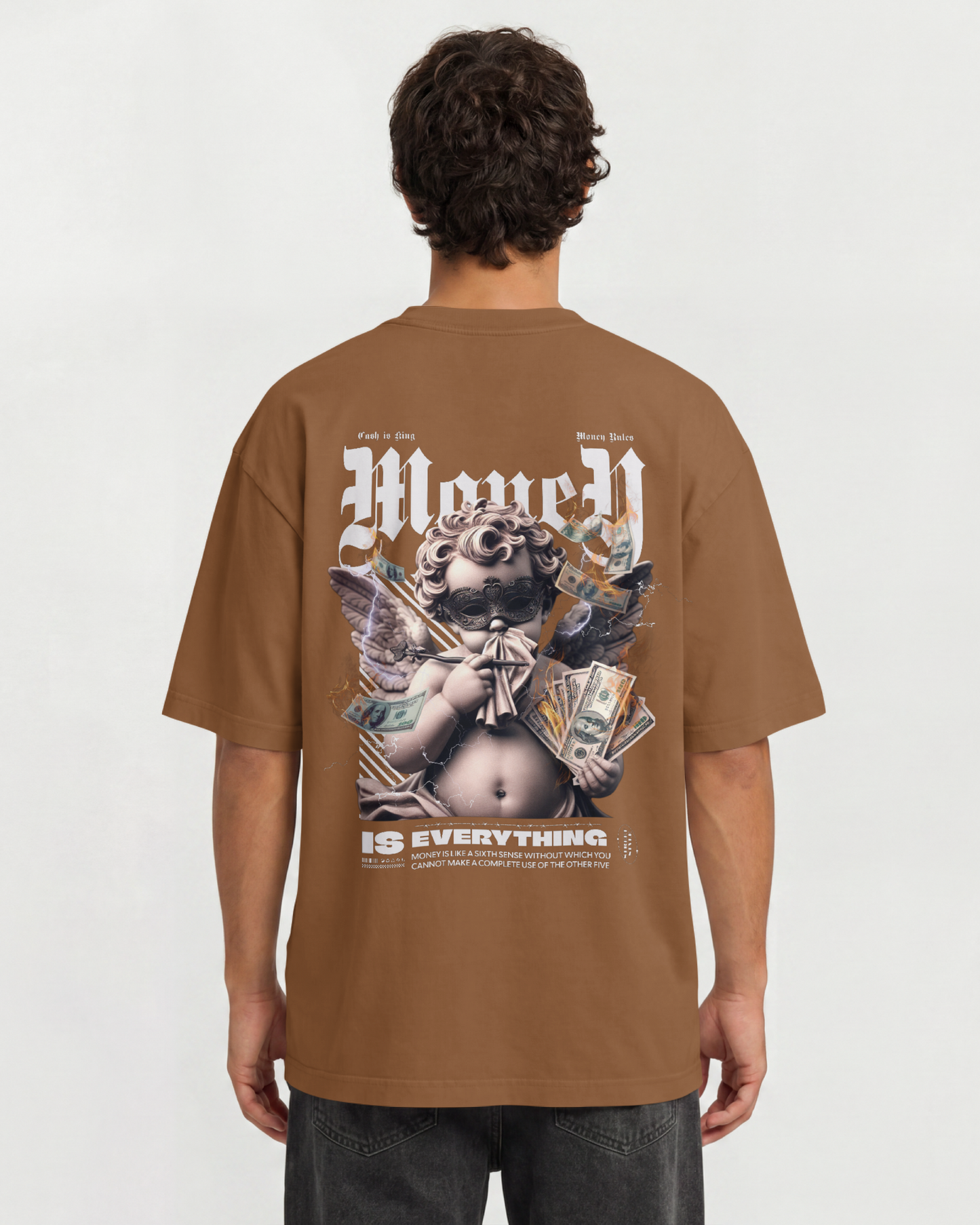 Camiseta Oversized Money Angel Streetwear Overpixel